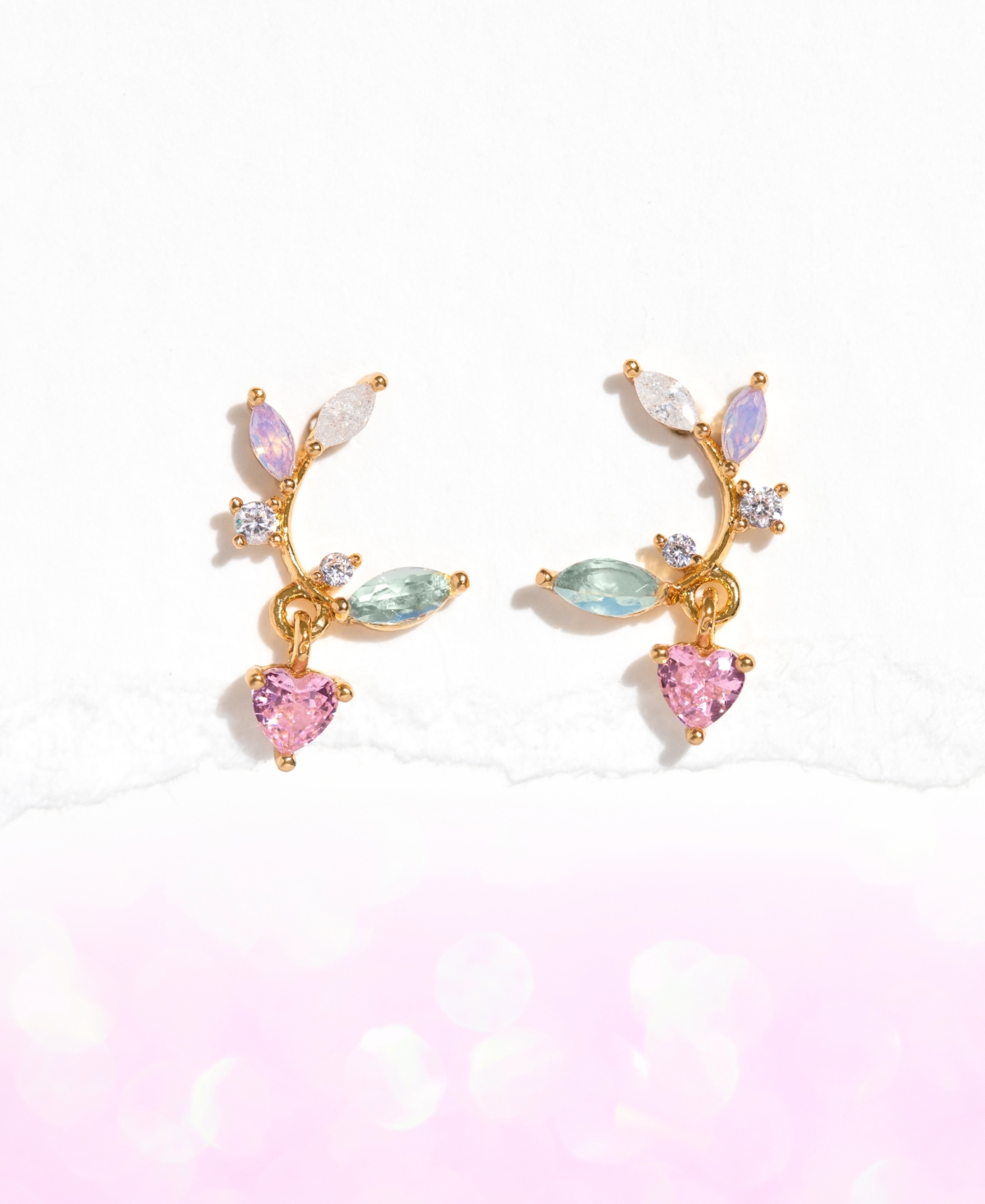 Girls Crew Crystal Multi-color Love Blooms Earrings In Gold