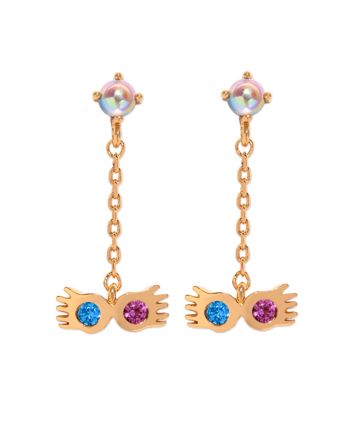 Girls Crew Harry Potter Luna Lovegood Crystal Gold Plated Dangle Earrings