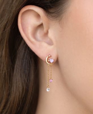 Crystal Gold Plated Cosmic Love Dangle Earrings