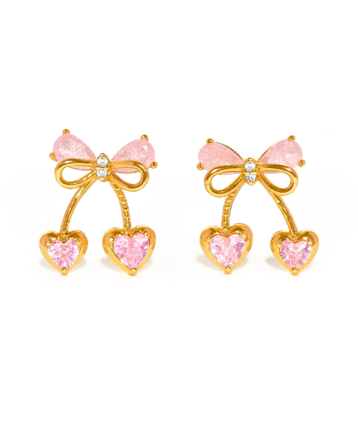 Girls Crew Crystal Post Back Cherry Pie Earrings In Gold