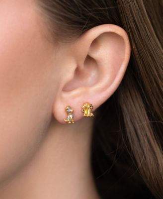 Crystal Gold Plated Disney Lady and the Tramp Stud Earrings