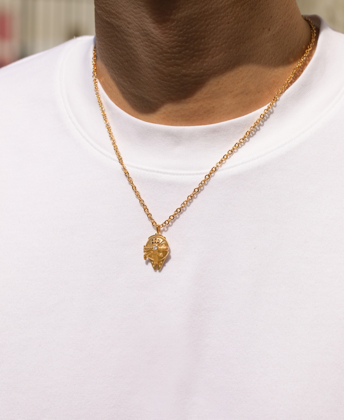 Girls Crew Star Wars Millennium Falcon Locket Gold Plated Necklace