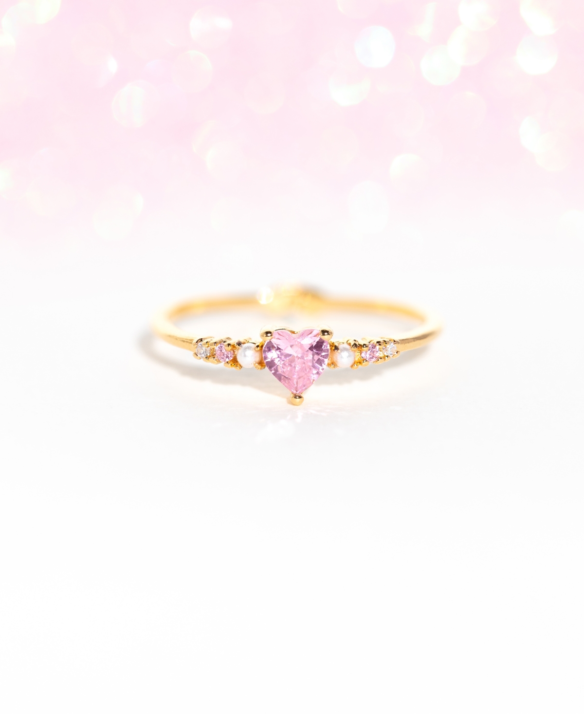 Girls Crew Golf Plated Crystal Heart Is Full Rings In Gold