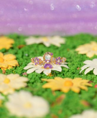 Gold Plated Disney Princess Tangled Rapunzel Gold Plated Crystal Rings