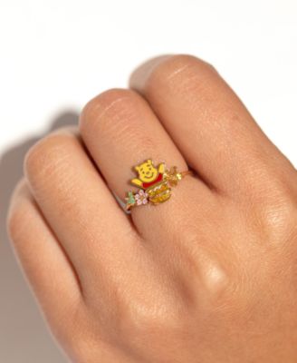Disney Silly Old Bear Crystal Gold Plated Rings