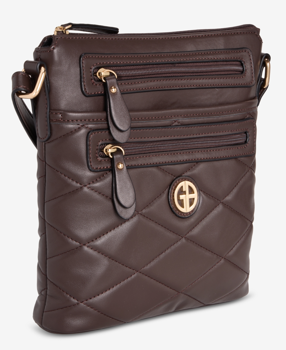 Giani Bernini Small Quilted North South Crossbody, Exclusively At Macy's In Brown