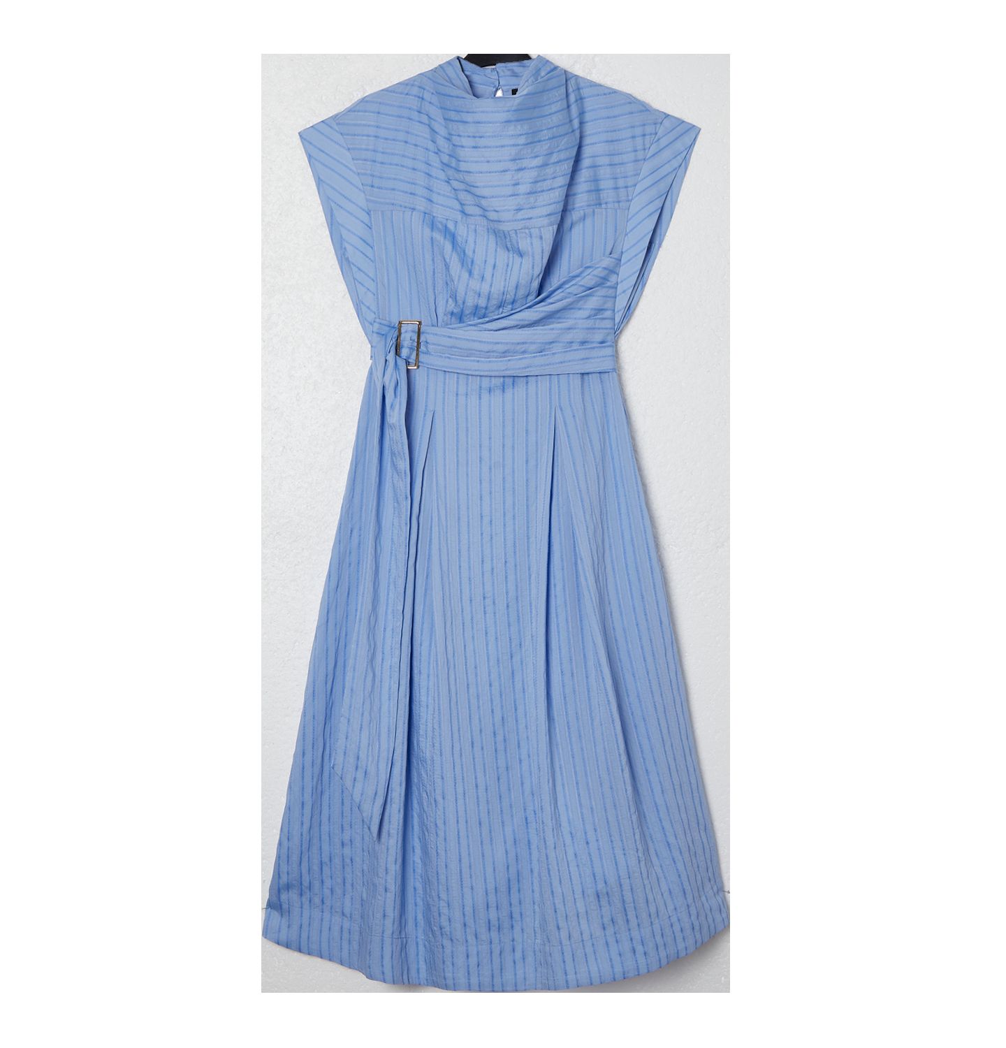 Женское платье Karen Millen Belted Woven Midi Shirt Dress, цвет: Синий — фото 5