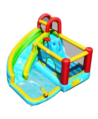 Inflatable Kids Water Slide Jumper Bounce House Splash Water Pool with 735W Blower