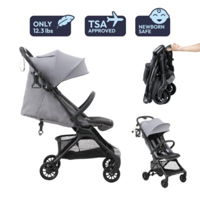 HopLite Ultralight Compact Lightweight Baby Stroller For Airplane – Travel Stroller for Newborn from Birth to 55 lbs, Jet Black