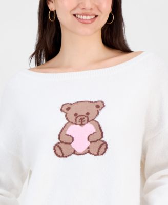 Juniors' Graphic Intarsia-Knit Sweater