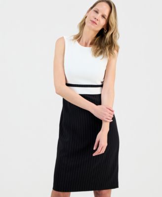 Women's Colorblocked Stretch Crepe Sheath Dress Regular & Petites