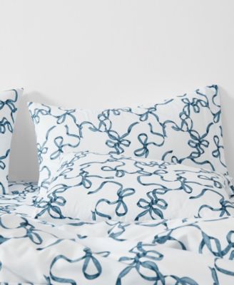 Printed Bow Whimsy 2-Pc. Duvet Set, Twin/Twin XL