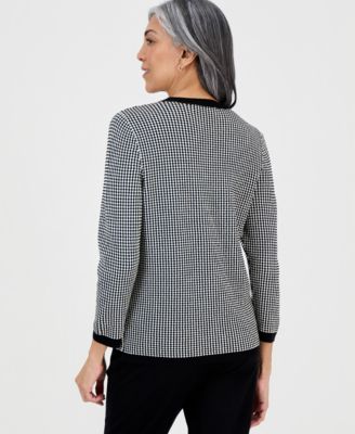 Women's Geometric-Print Crewneck Sweater 