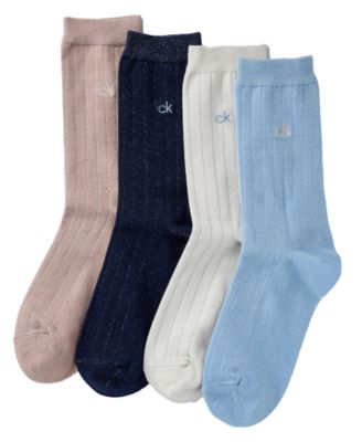 Women's 4-Pk. Sparkle Holiday Crew Socks