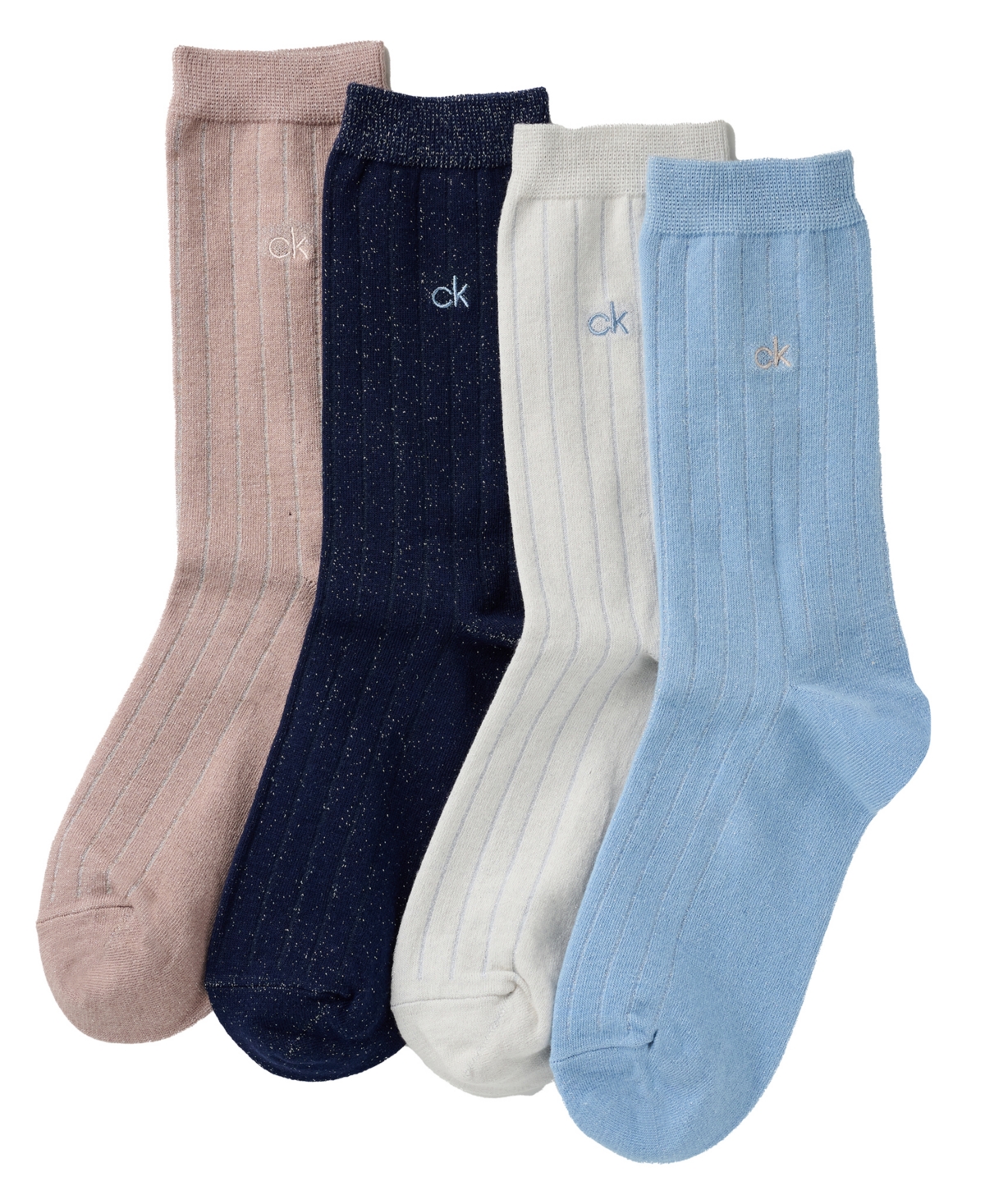 Calvin Klein Women's 4-Pk. Sparkle Holiday Crew Socks