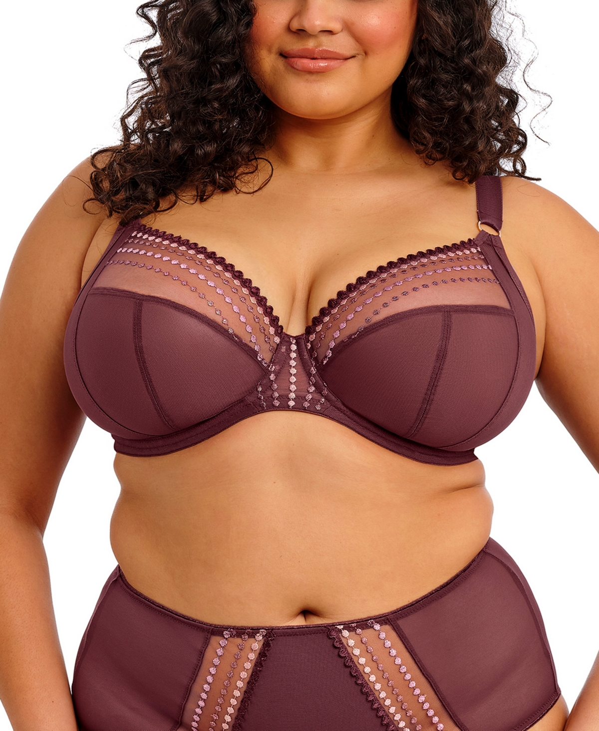 Elomi Matilda Full Figure Underwire Plunge Bra In Purple
