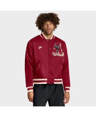 Nike - Men's Crimson Alabama Crimson Tide Legacy Full-Snap Bomber Jacket