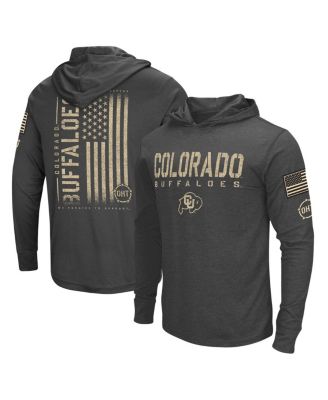 Colosseum - Men's Heather Black Colorado Buffaloes Team OHT Military Appreciation Long Sleeve Hoodie T-Shirt