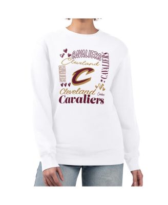 G-III 4Her by Carl Banks - Women's White Cleveland Cavaliers Collage Team Graphic Fleece Pullover Sweatshirt
