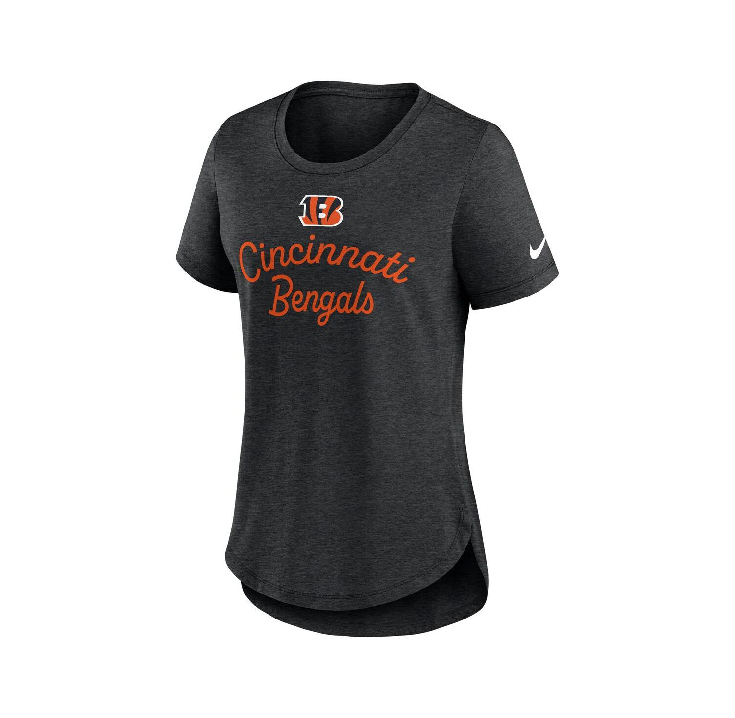 Women's Black Cincinnati Bengals Script Tri-Blend T-Shirt