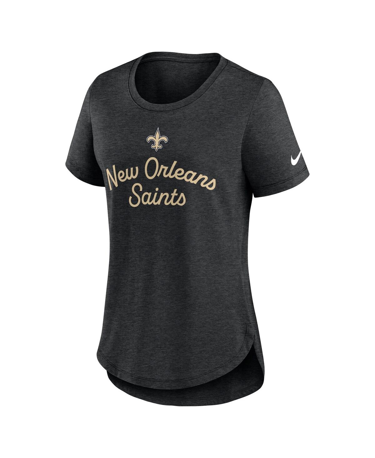 Nike Women's Black New Orleans Saints Script Tri-blend T-shirt In Black