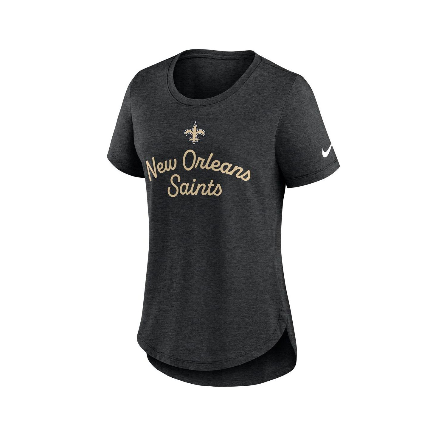 Women's Black New Orleans Saints Script Tri-Blend T-Shirt
