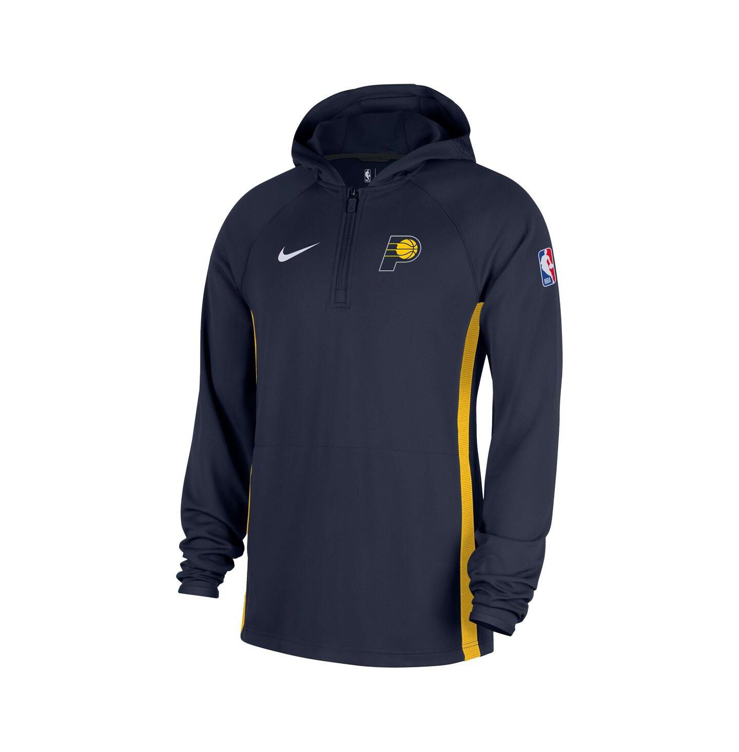 Мужская куртка Nike Navy Indiana Pacers Authentic On Court Zone Quarter-Zip Dri-FIT Hoodie Jacket — фото 2