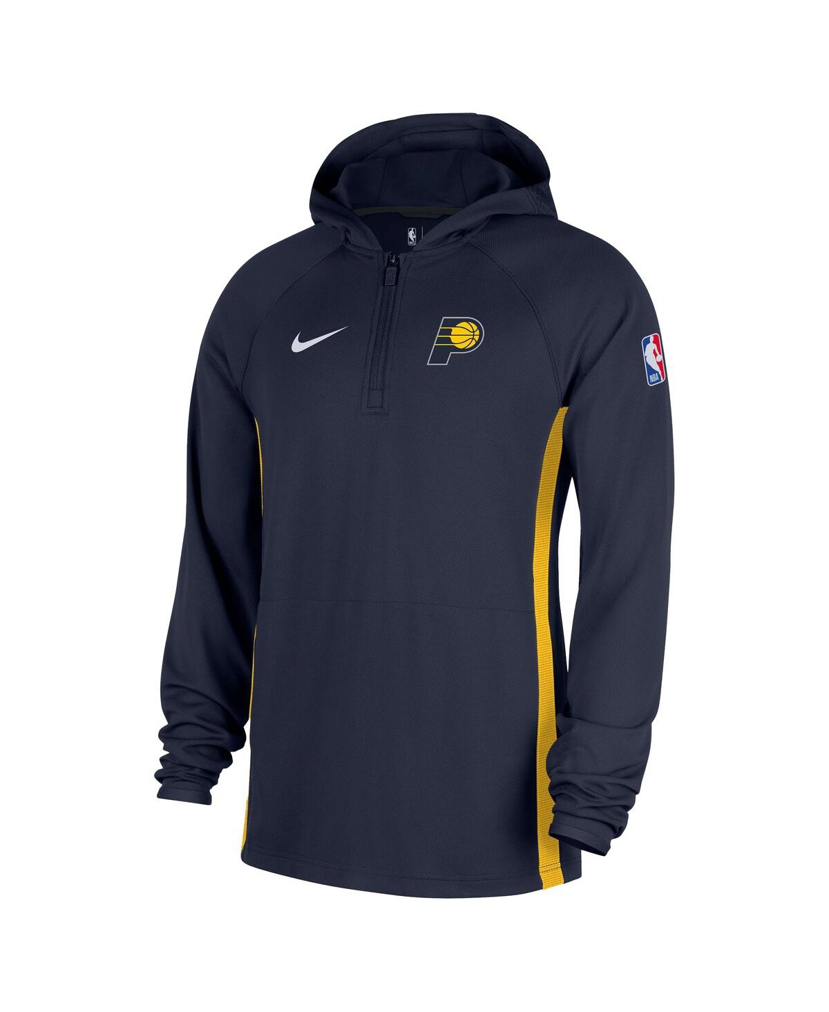 Nike Men's Navy Indiana Pacers Authentic On Court Zone Quarter-zip Dri-fit Hoodie Jacket In Blue