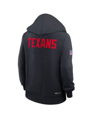 Women's Navy Houston Texans Throwback Sideline Standard Issue Dri-FIT Hoodie