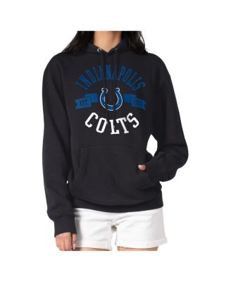 G-III 4Her by Carl Banks - Women's Black Indianapolis Colts Round Team Logo Fleece Tri-Blend Pullover Hoodie