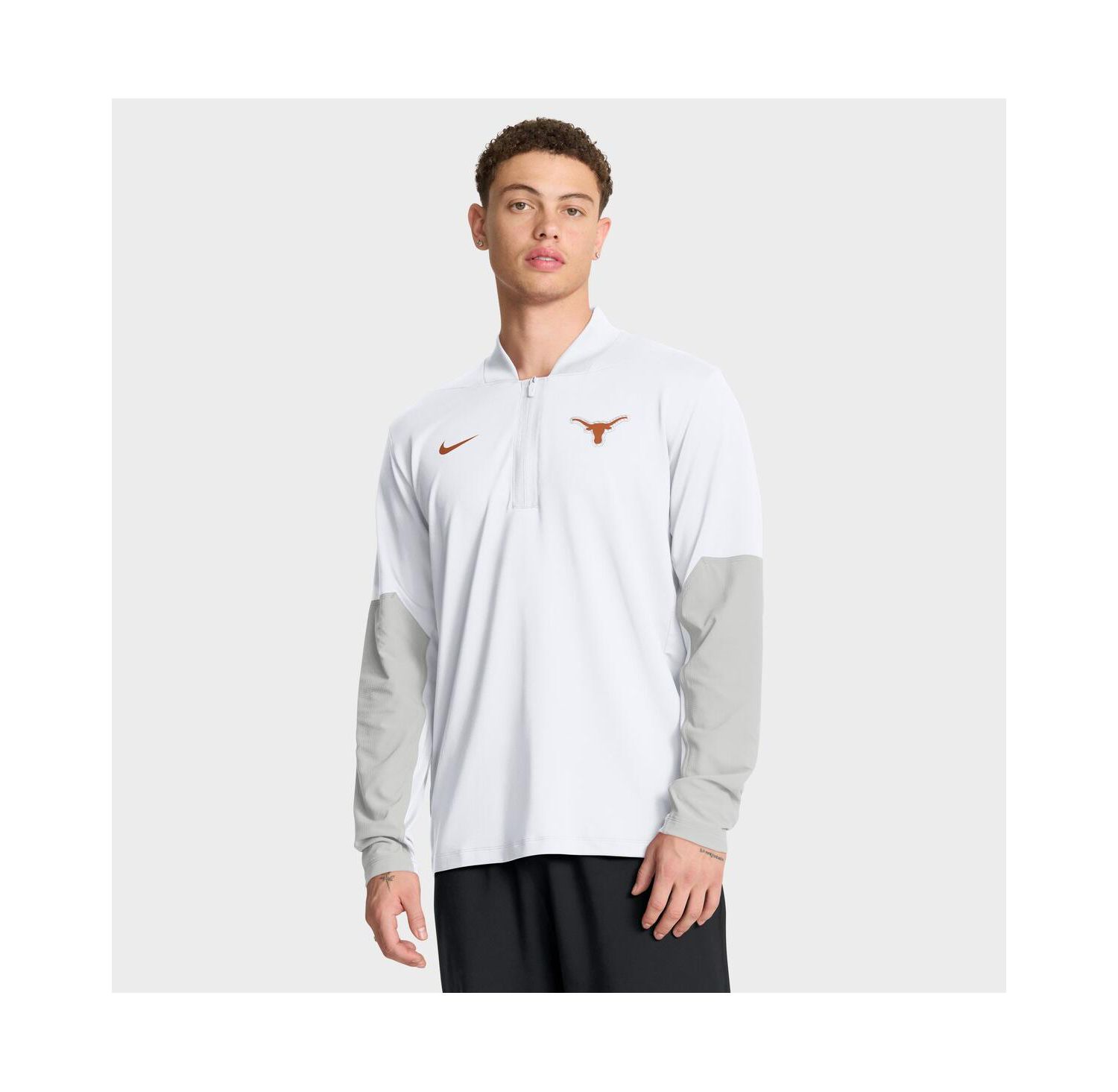 Men's White Texas Longhorns One Goal Performance Half-Zip Pullover Sweatshirt