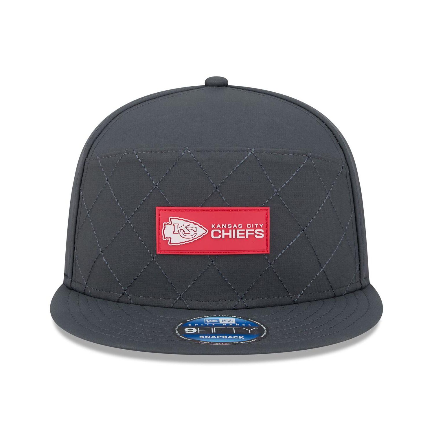 Men's Charcoal Kansas City Chiefs 2025 Sideline Cold Weather Split Panel 9FIFTY Snapback Hat