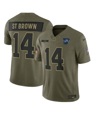 Nike - Men's Amon-Ra St. Brown Olive Detroit Lions 2025 Salute to Service Limited Jersey