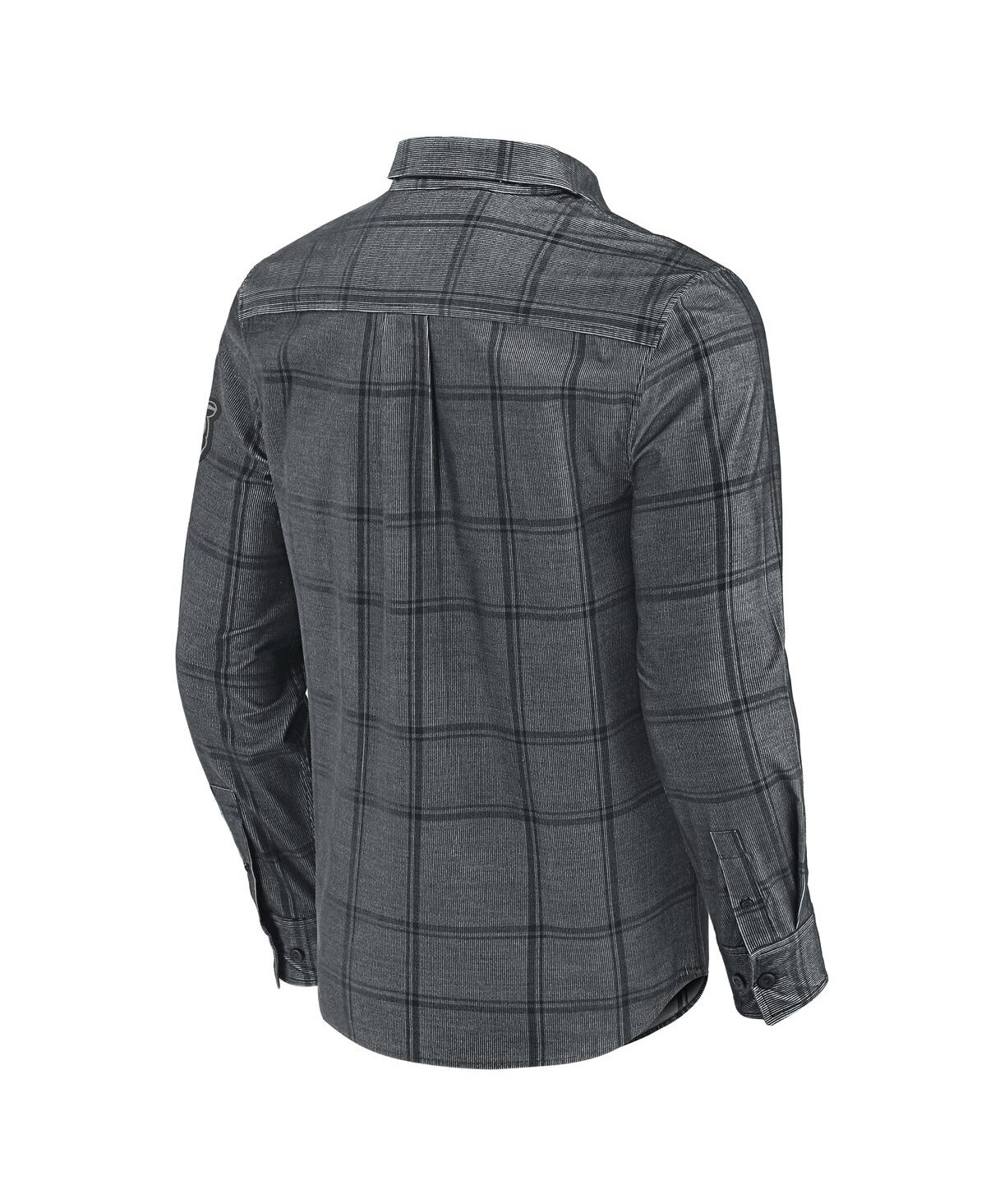 Darius Rucker Collection by Fanatics Men's Gray Chicago Bears Micro Corduroy Plaid Button Up Shirt