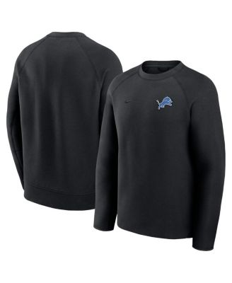 Nike - Men's Black Detroit Lions Tech Fleece Raglan Sweatshirt