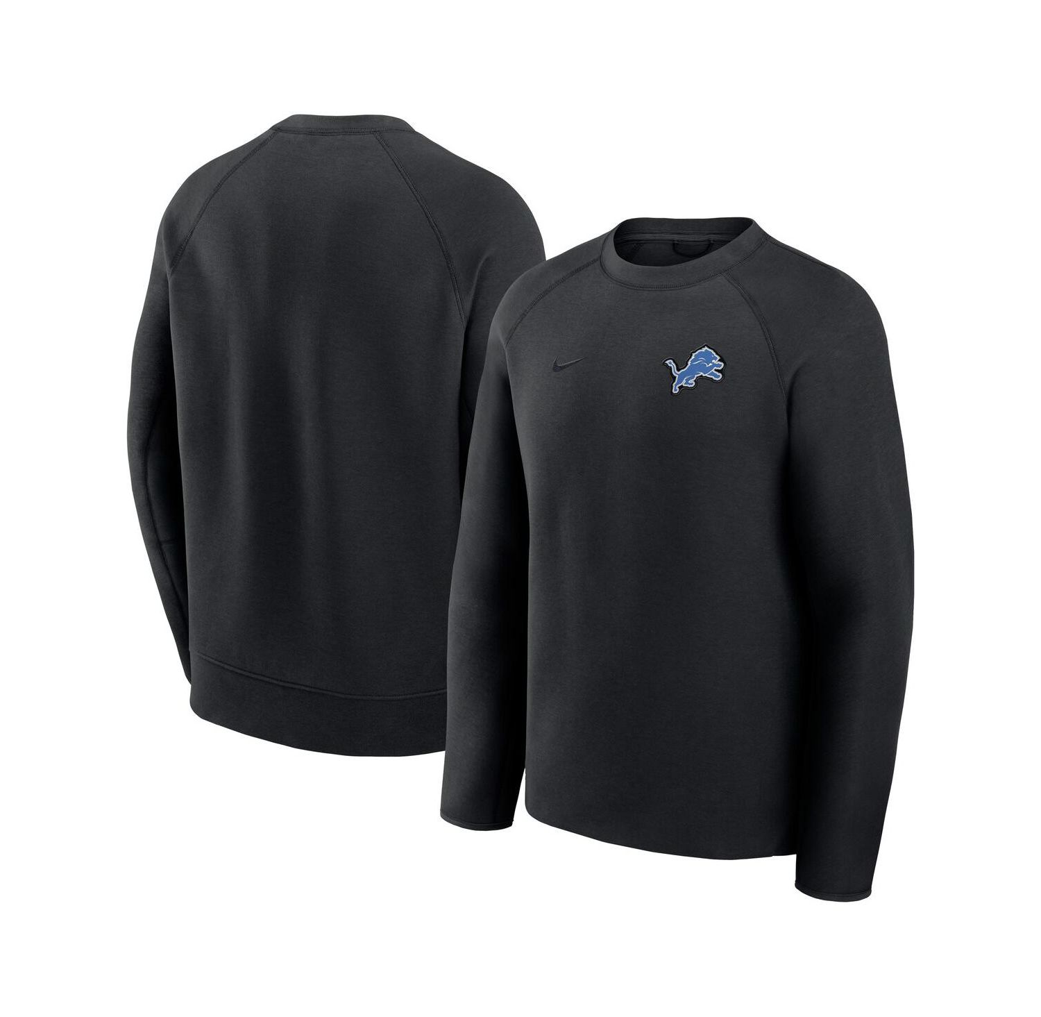 Men's Black Detroit Lions Tech Fleece Raglan Sweatshirt