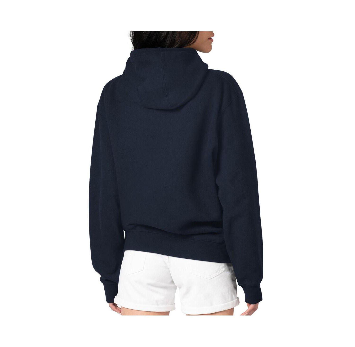 Women's Navy Dallas Cowboys Pinstripe Circle Fleece Pullover Hoodie