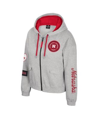 Women's Gray Nebraska Huskers Alfie Full-Zip Hoodie Jacket