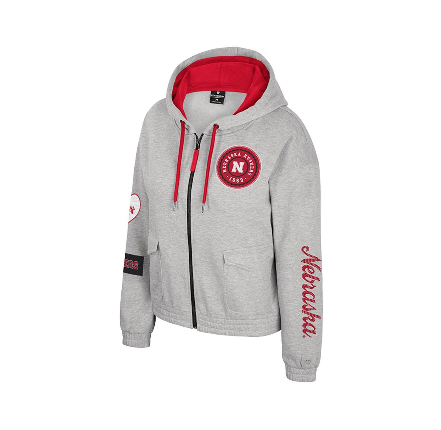 Women's Gray Nebraska Huskers Alfie Full-Zip Hoodie Jacket