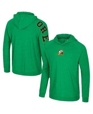 Colosseum - Men's Green Oregon Ducks Back in Business Long Sleeve Raglan Hooded T-Shirt