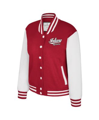 Women's Crimson Indiana Hoosiers French Baguette Full Snap Fleece Jacket