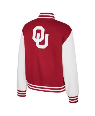 Women's Crimson Oklahoma Sooners French Baguette Full Snap Fleece Jacket