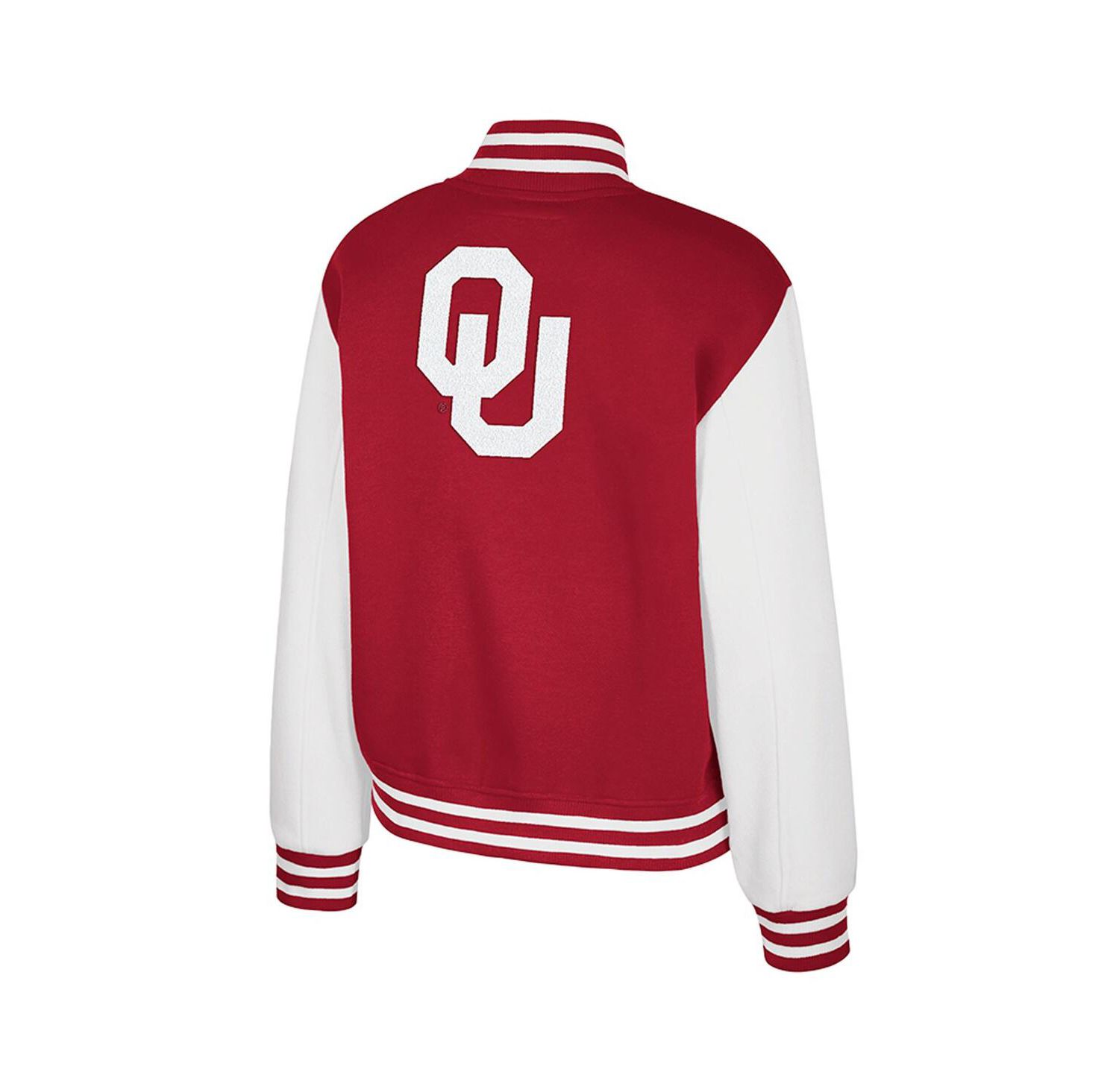 Women's Crimson Oklahoma Sooners French Baguette Full Snap Fleece Jacket