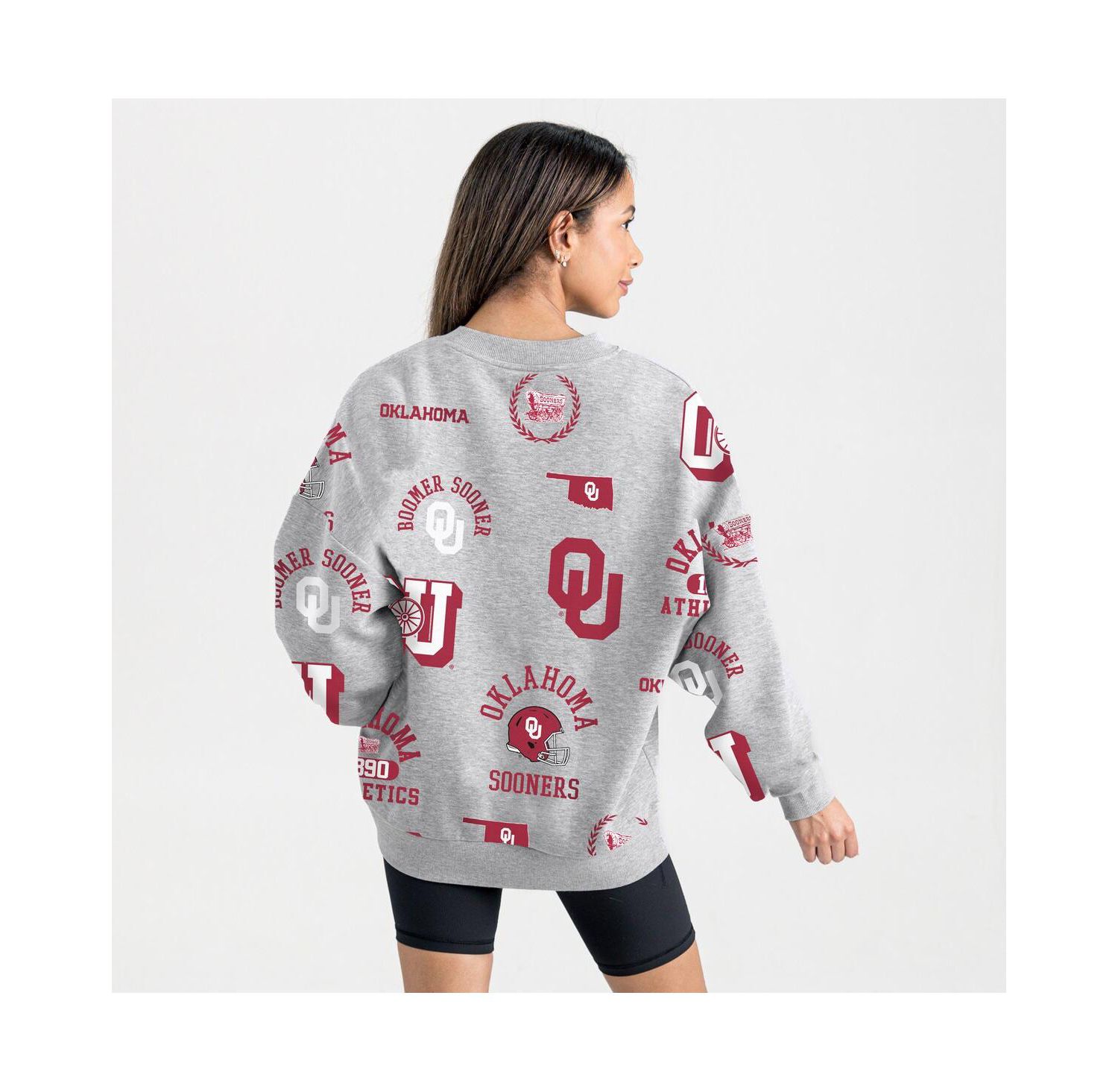 Women's Gray Oklahoma Sooners Always on Repeat Fleece Sweatshirt