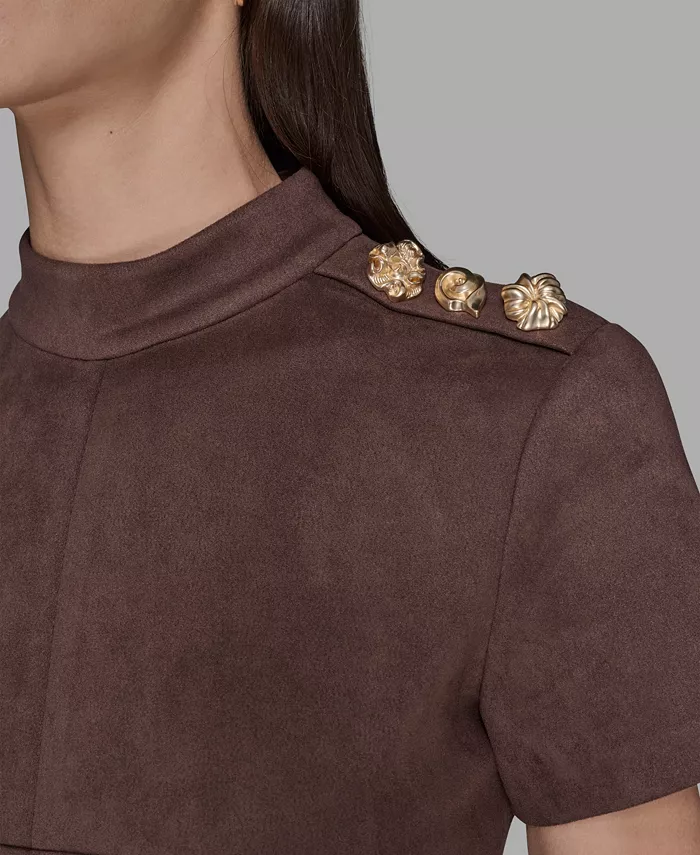 Women's Mock Neck Pocket Dress - thumbnail 4