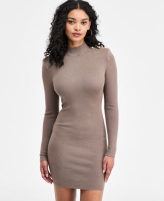Women's Long-Sleeve Button Alyssia Ribbed Dress