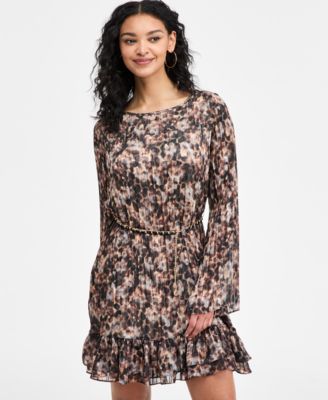 Women's Long-Sleeve Ilenia Pleated Dress