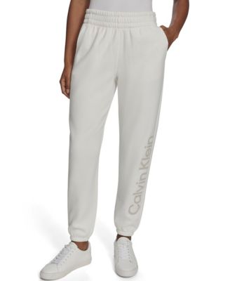 Calvin Klein - Women's Flocked Logo Jogger Relaxed Fit Sweatpants