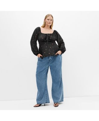 Plus Size Gigi Long Sleeve Floral Print Top