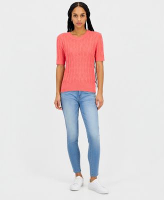 Nautica Women's Cotton Cable-Knit Sweater